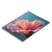 Sparkling Pink Hibiskus Dew Bloom Art Notebook Notizblock (Linke Seite)