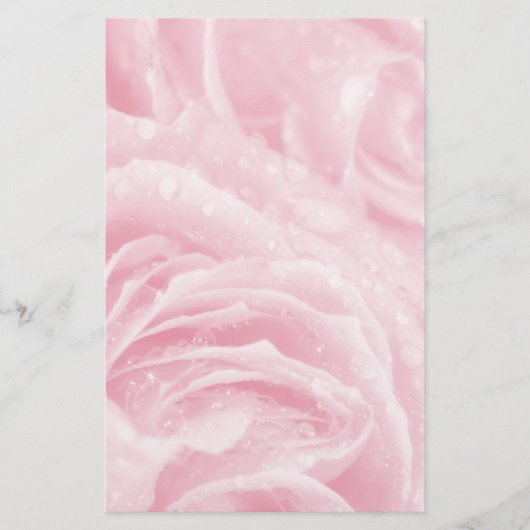 Sparkling Pink Rose Stationery Briefpapier (Vorderseite)