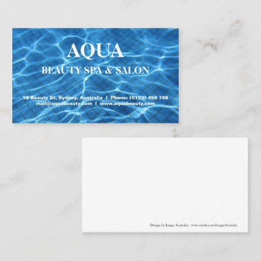 Sparkling Pool Backgorund Visitenkarte (Vorne/Hinten)
