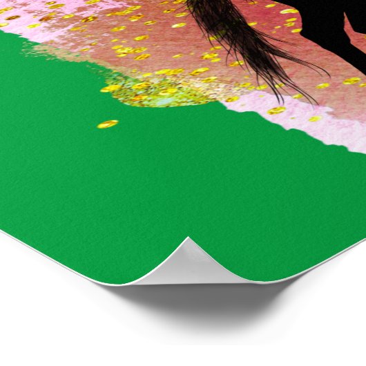 SPARKLING PORSE POSTER MIT PERSONALISIERTEM NAMEN. (Ecke)