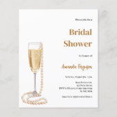 Sparkling Prosecco Perls Bridal Duwer Einladung (Vorderseite)