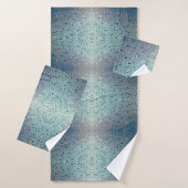 Sparkling Raindrops Aquamarin Aqua Blue Badhandtuch Set