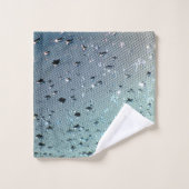 Sparkling Raindrops Aquamarin Aqua Blue Badhandtuch Set (Waschlappen)