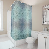 Sparkling Raindrops Boho Chic Aqua Duschvorhang (Beispiel)