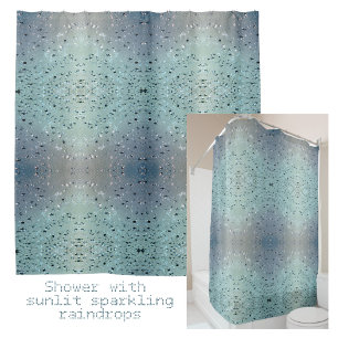 Sparkling Raindrops Boho Chic Aqua Duschvorhang