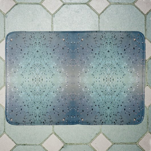 Sparkling Raindrops Boho Chic Blue Badematte