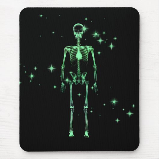 Sparkling-Ray-Skelett - grün Mousepad (Vorne)