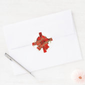 Sparkling Red Bow Season's Greetings Stickers (Umschlag)