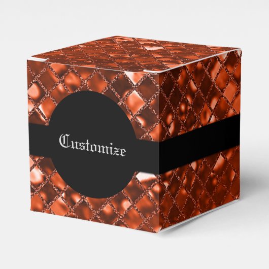 Sparkling Red Mosaic Muster Cube Favor Box Geschenkschachtel (Vorderseite)