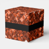 Sparkling Red Mosaic Muster Cube Favor Box Geschenkschachtel (Rückseite)