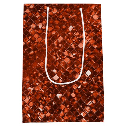 Sparkling Red Mosaic Muster Geschenktasche Mittlere Geschenktüte (Rückseite)