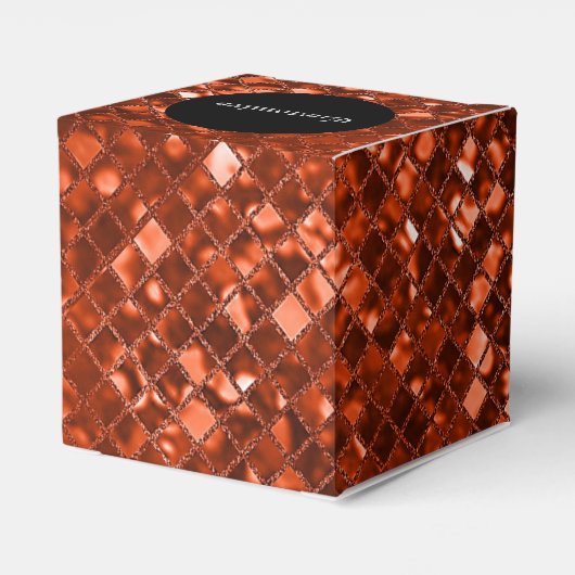 Sparkling Red Mosaic Muster Herz Bevorzugung Box Geschenkschachtel (Rückseite)