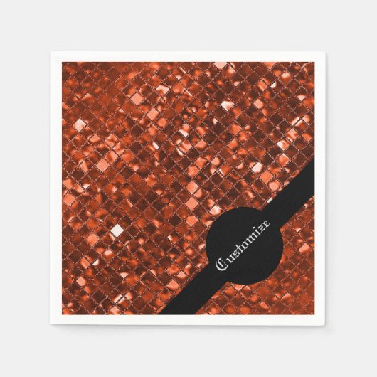 Sparkling Red Mosaic Muster Napkins Serviette (Vorderseite)