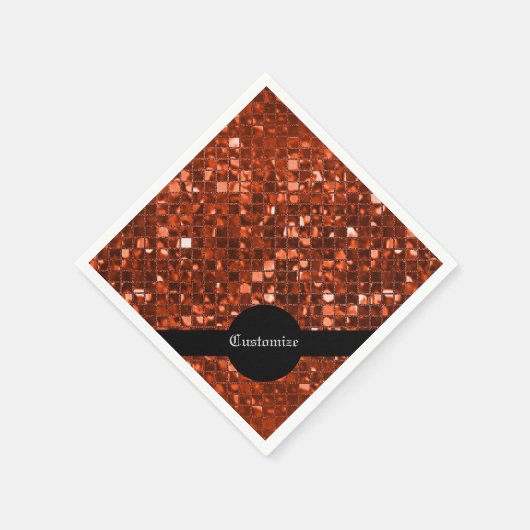 Sparkling Red Mosaic Muster Napkins Serviette (Ecke)