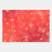 Sparkling Red Star Frohe Weihnachten Geschenkpapier Set (Vorderseite 3)