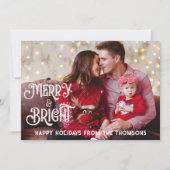 Sparkling Red Star Merry Bright Weihnachten (Vorderseite)