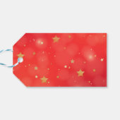 Sparkling Red Star Merry Bright Weihnachten Geschenkanhänger (Rückseite Horizontal)