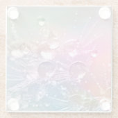 Sparkling-Regenbogenwassertropfen Glasuntersetzer (Rückseite)