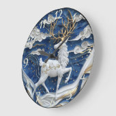 Sparkling Reindeer Christmas Joy Große Wanduhr (Winkel)