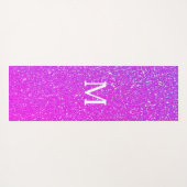 Sparkling Rosa Glitzer Ombre Monogram Initial Nied Yogamatte (Rückseite (Horizontal))