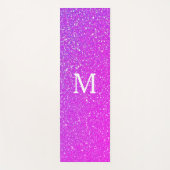 Sparkling Rosa Glitzer Ombre Monogram Initial Nied Yogamatte (Vorderseite)