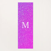 Sparkling Rosa Glitzer Ombre Monogram Initial Nied Yogamatte (Rückseite)