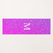 Sparkling Rosa Glitzer Ombre Monogram Initial Nied Yogamatte (Vorderseite (Horizontal))