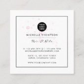 Sparkling Rosa Seife Blase Schönheitssalon Bu Quadratische Visitenkarte (Rückseite)