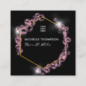 Sparkling Rosa Seife Blase Schönheitssalon Bu Quadratische Visitenkarte (Vorderseite)