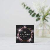 Sparkling Rosa Seife Blase Schönheitssalon Quadratische Visitenkarte (Stehend Vorderseite)
