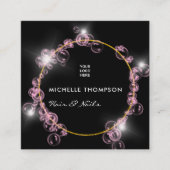 Sparkling Rosa Seife Blase Schönheitssalon Quadratische Visitenkarte (Vorderseite)