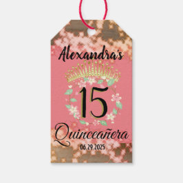 Sparkling Rose Gold Quinceñera Prinzessin Spanisch Geschenkanhänger