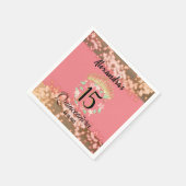 Sparkling Rose Gold Quinceñera Prinzessin Spanisch Serviette (Ecke)