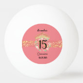 Sparkling Rose Gold Quinceñera Prinzessin Spanisch Tischtennisball (Vorderseite)