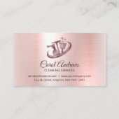Sparkling Rose Gold Reinigung Janitorial Service Visitenkarte (Rückseite)