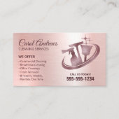 Sparkling Rose Gold Reinigung Janitorial Service Visitenkarte (Vorderseite)