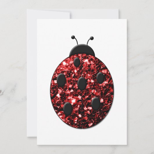 Sparkling rote Glitzern Ladybug personalisieren Einladung (Vorderseite)