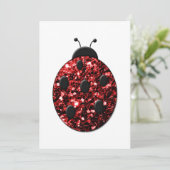 Sparkling rote Glitzern Ladybug personalisieren Einladung (Stehend Vorderseite)