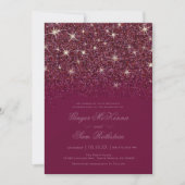 Sparkling Ruby Glitzer Hochzeitseinladungen Einladung (Vorderseite)