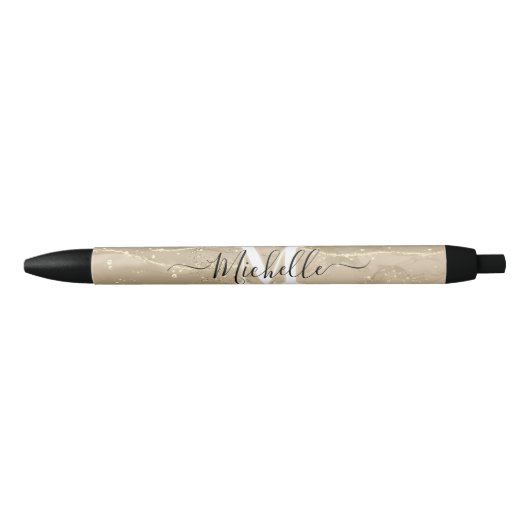 Sparkling Sand Monogram Custom Autograph Pen Kugelschreiber (Vorderseite)