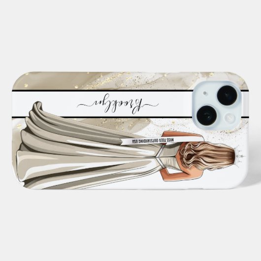 Sparkling Sand Pageant Portrait Blonde Case-Mate iPhone Hülle (Rückseite (Horizontal))