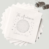 Sparkling Silver Disco Ball Personalisierte Hochze Servietten Mit Folie