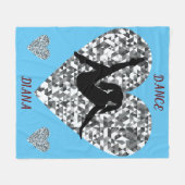 Sparkling Silver Heart Dance Fleecedecke (Vorderseite (Horizontal))