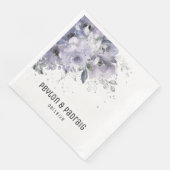 Sparkling Silver Mauve Wedding Dinner Napkins Serviette (Ecke)