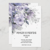 Sparkling Silver Mauve Wedding Einladung (Vorne/Hinten)