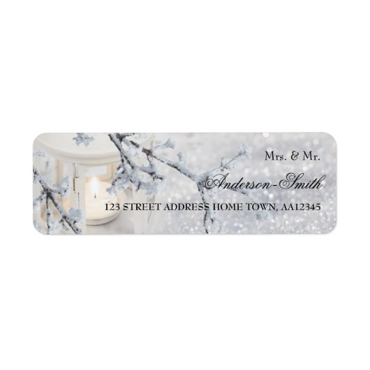 Sparkling Snow Wedding Return Address Label (Vorne)