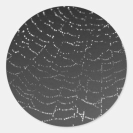 Sparkling Spiderweb Runder Aufkleber