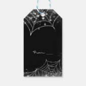 Sparkling Spiderwebs Halloween-Party Gefallen Geschenkanhänger (Rückseite)