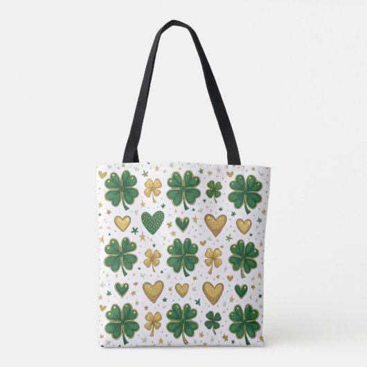 Sparkling St. Patrick's Pattern Design Tasche (Rückseite)