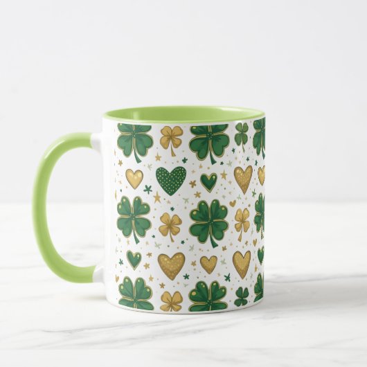 Sparkling St. Patrick's Pattern Design Tasse (Links)